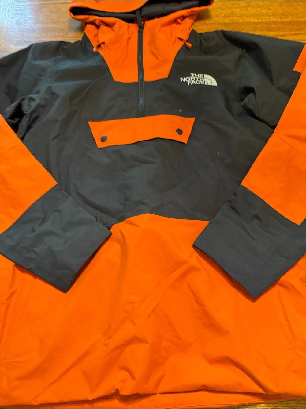The North Face Orange and Black Hooded Ski Anorak-S